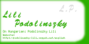 lili podolinszky business card